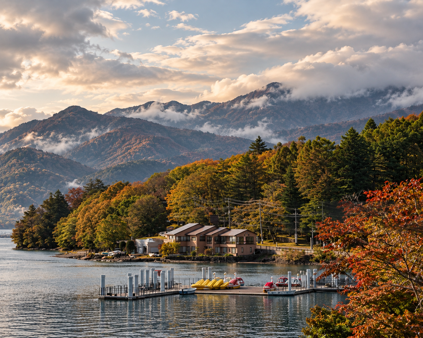 Lake Chuzenji peaceful alpine water and surrounding mountains