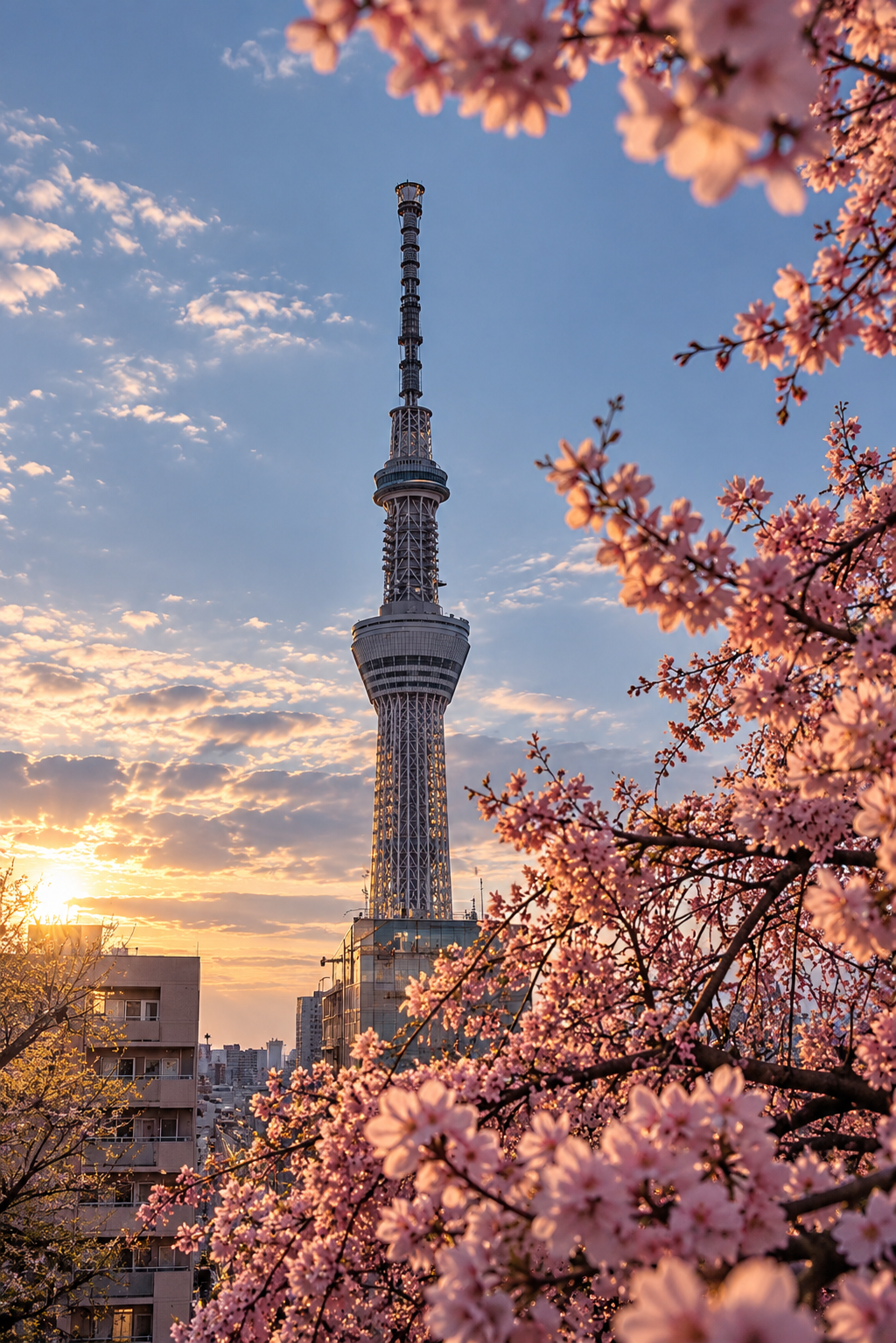 Tokyo Skytree soaring above Tokyo skyline